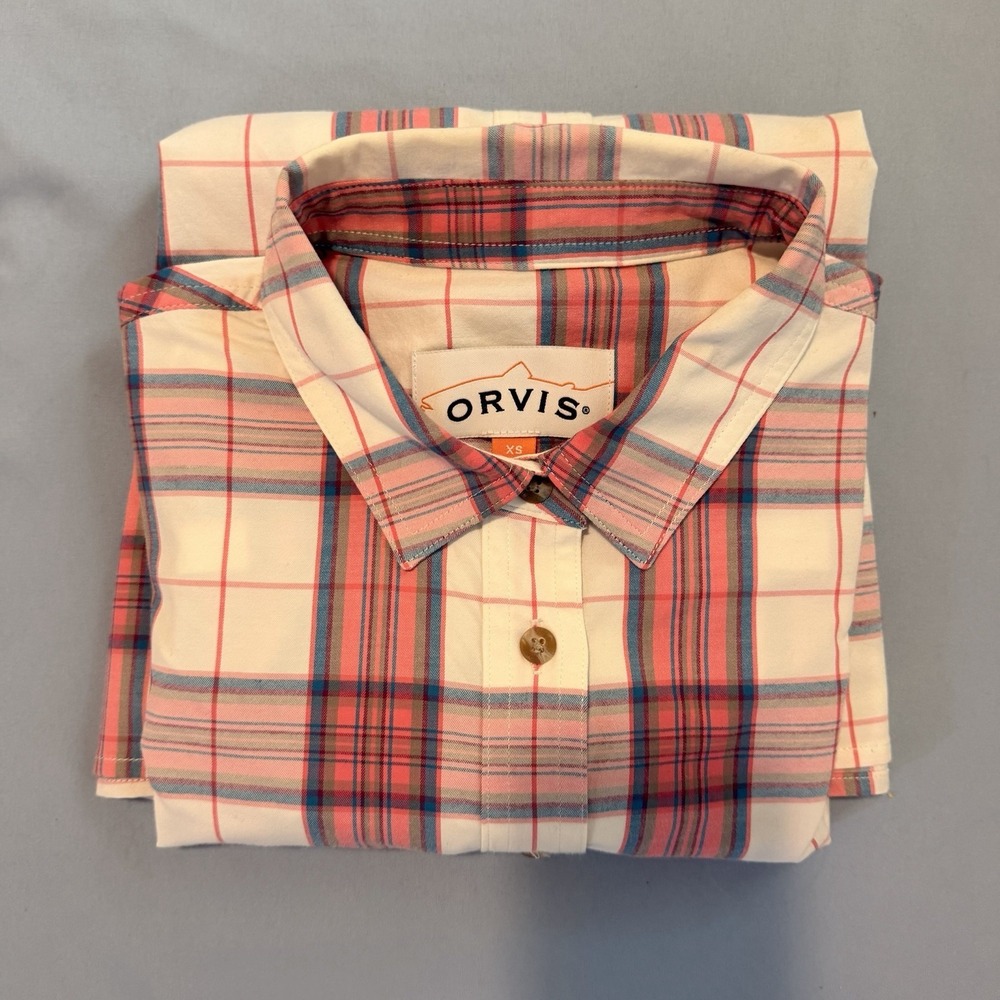 Orvis Pink Plaid Flannel Women's XS Western Button Up Shirt - Picture 14 of 14